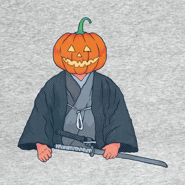 Halloween Pumpkin Head Samurai by MythoCulture